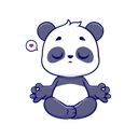 Panda demonstrating a yoga pose